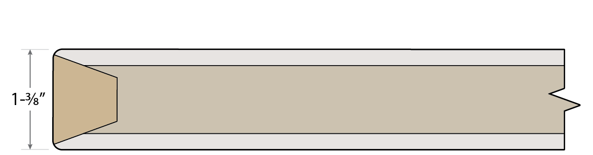 1-⅜" Flush MDF Door Cross Section