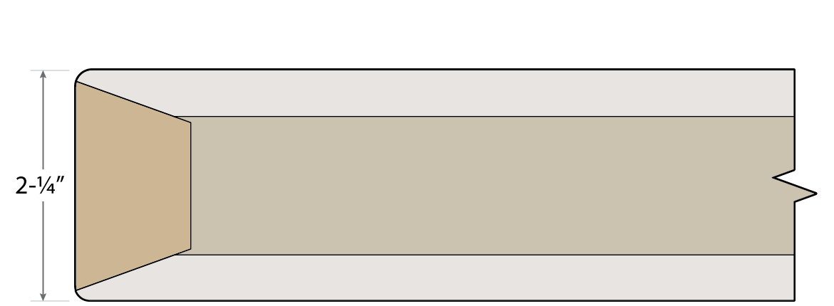 2-¼" Flush MDF Door Cross Section