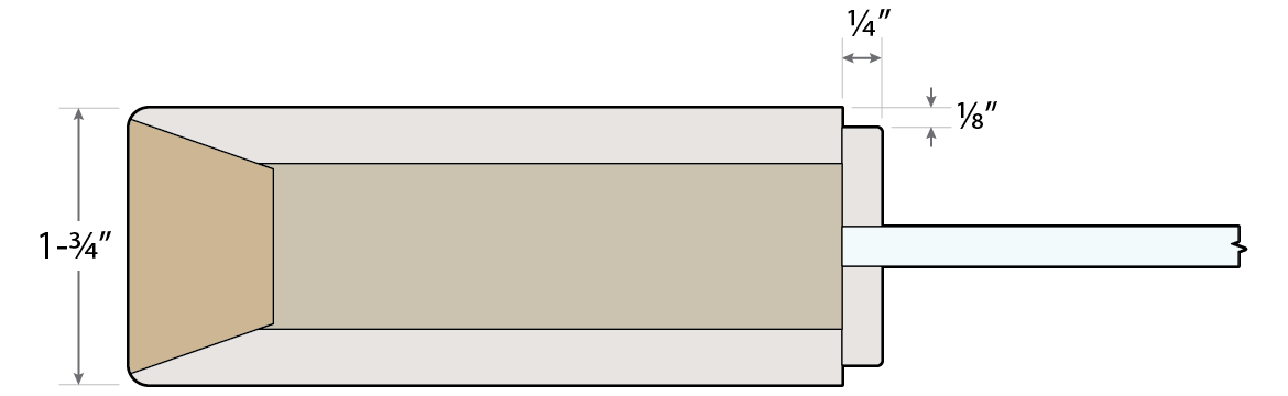 1-¾" Flush MDF Door with Glass Cross Section