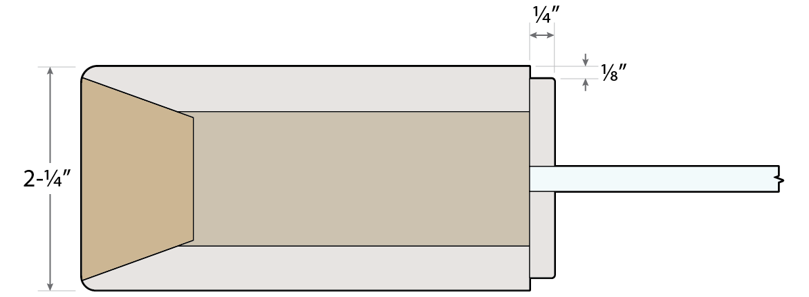 2-¼" Flush MDF Door with Glass Cross Section