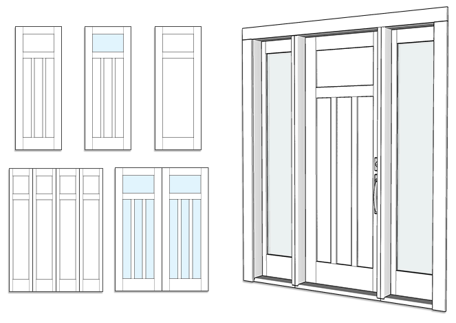 TS3190 entry door and complementary interior doors