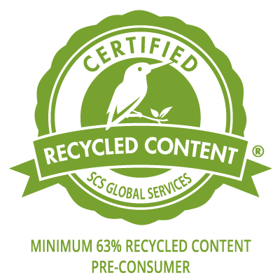 SCS certification mark show that TruStile interior MDF doors contain a minimum of 69% recycled content