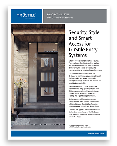 Entry door hardware info sheet
