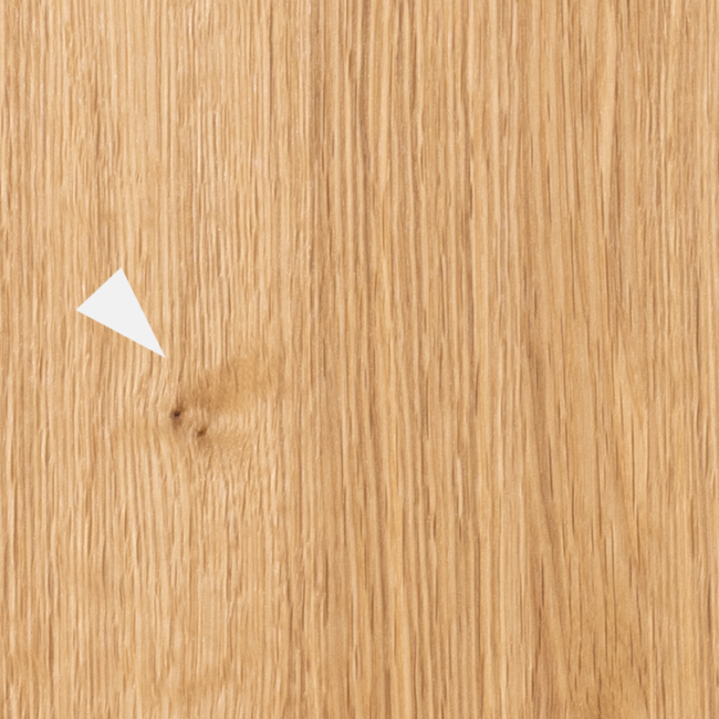 detail of rift sawn white oak showing conspicuous burl