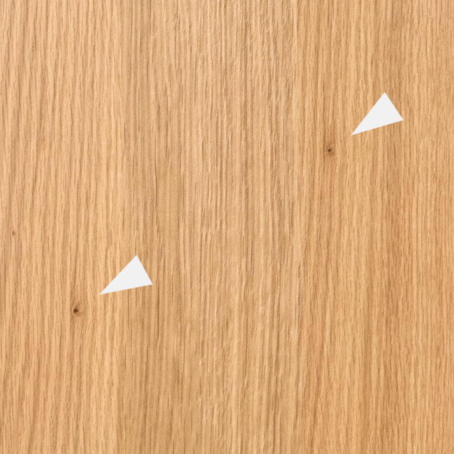 detail of rift sawn white oak showing pin knots