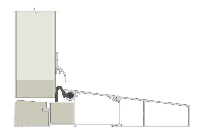 cross section drawing of hydrosill sill with 3" extension