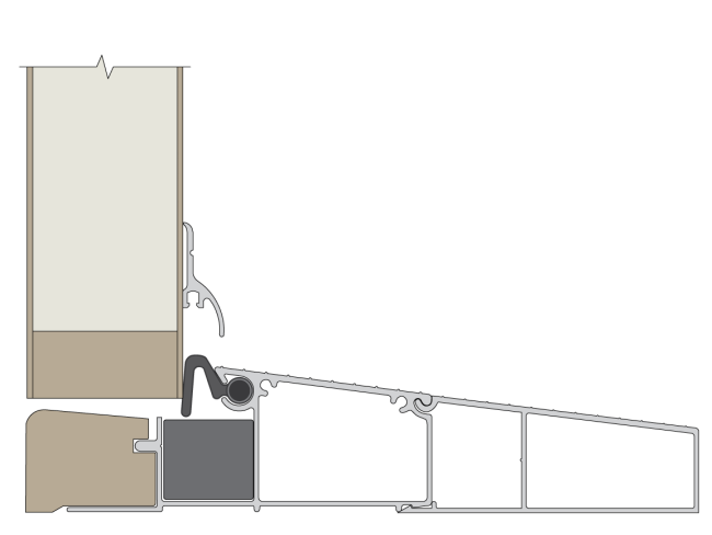 cross section drawing of hydrosill sill with 3" extension