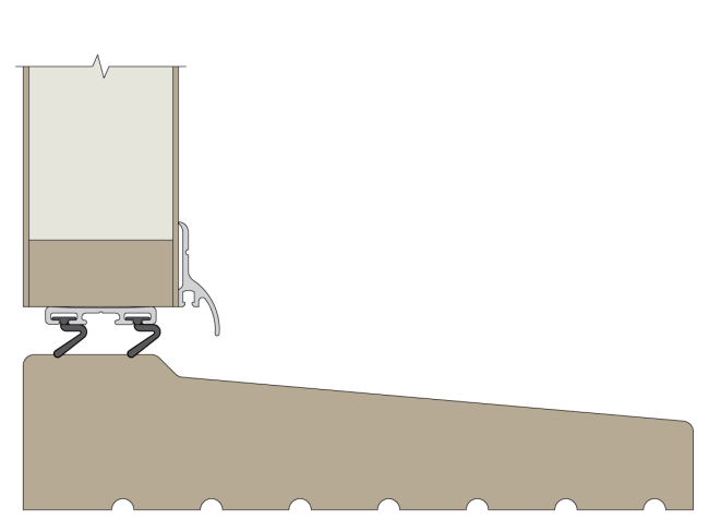 cross section drawing of 1-3/4" solid wood sill