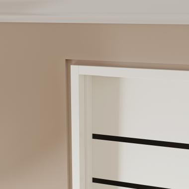 TMIR3200 in MDF with 1/2” Matte black inlay and flush-to-wall jamb with 1/2” Z-reveal trim