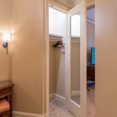 TS3100 closet door in MDF features an inset mirror, Roman Ogee (OG) sticking and Scoop (B) panel.