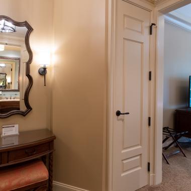 TS3100 closet door in MDF features an inset mirror, Roman Ogee (OG) sticking and Scoop (B) panel.