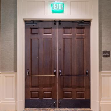Pair of TS6050 doors in maple with Roman Ogee (OG) sticking and Scoop (B) bladder-pressed panel.