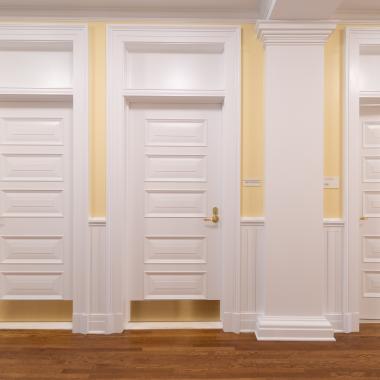 Custom 5-panel door in MDF with Bolection Moulding (BM) and Senior Raised (E) panel.