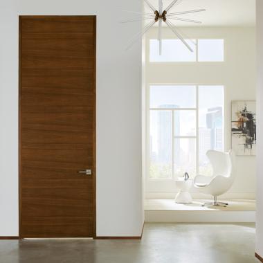 TMF1000 flush door in walnut with Nutmeg stain