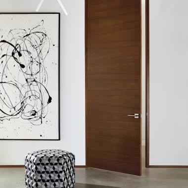 TMF1000 flush door in walnut with Nutmeg stain