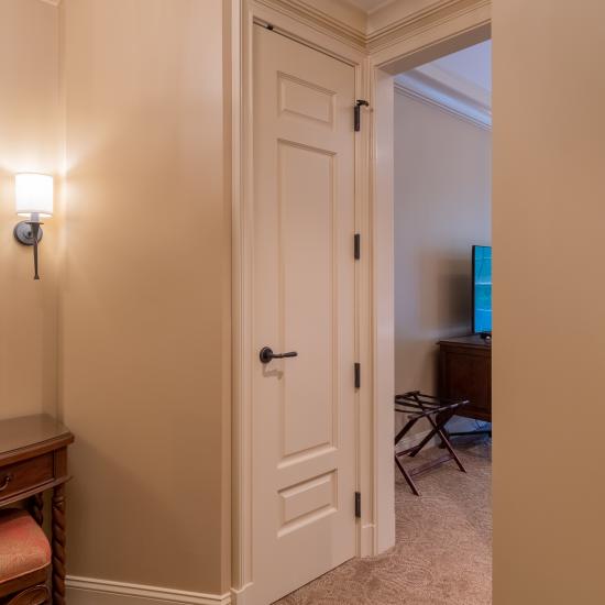 TS3100 closet door in MDF features an inset mirror, Roman Ogee (OG) sticking and Scoop (B) panel.