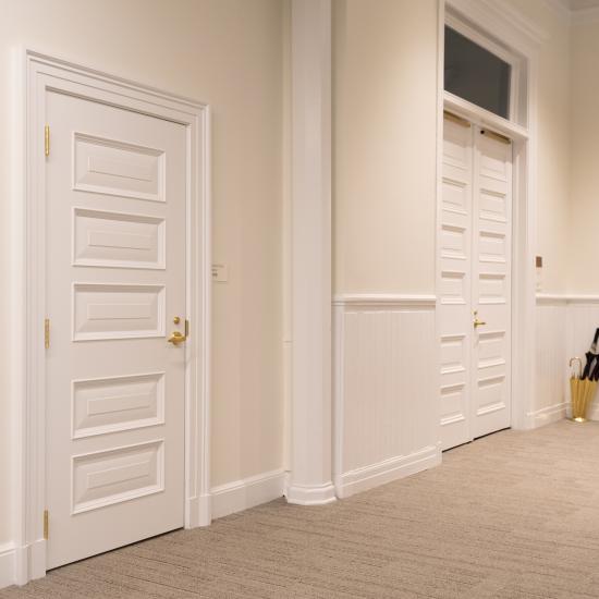 Custom MDF doors with Bolection (BM) moulding and Senior Raised (E) panel.