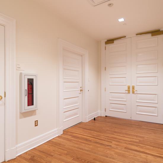 Custom multi-panel doors in MDF with Bolection Moulding (BM) and Senior Raised (E) panel.