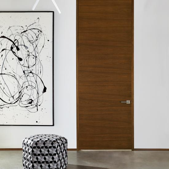 TMF1000 flush door in walnut with Nutmeg stain