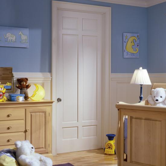 This nursery features a TS6050 in MDF with square stick (SS) sticking and raised (A) panel.