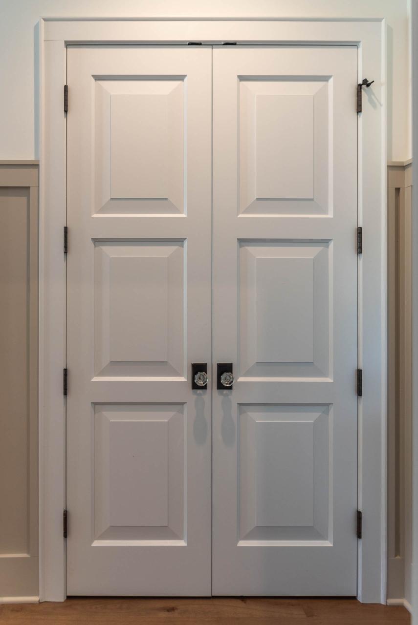 Pair of TS3000 closet doors in MDF with Bevel (BV) sticking and Senior Bevel (F) panel