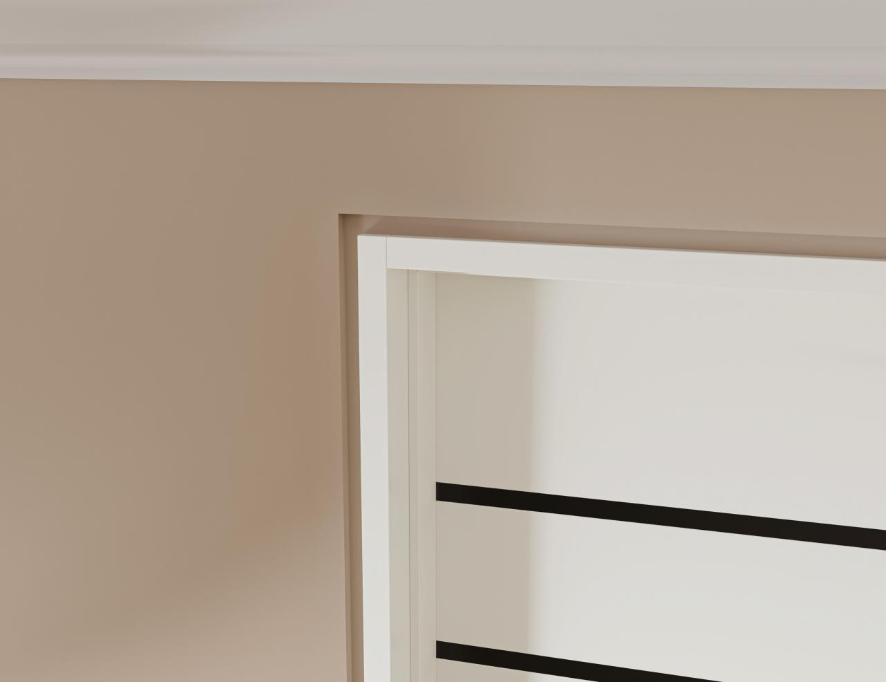 TMIR3200 in MDF with 1/2” Matte black inlay and flush-to-wall jamb with 1/2” Z-reveal trim