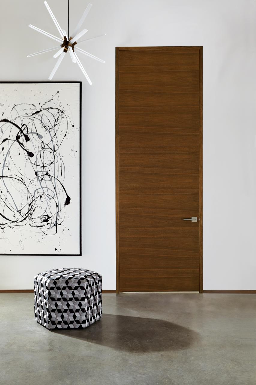 TMF1000 flush door in walnut with Nutmeg stain