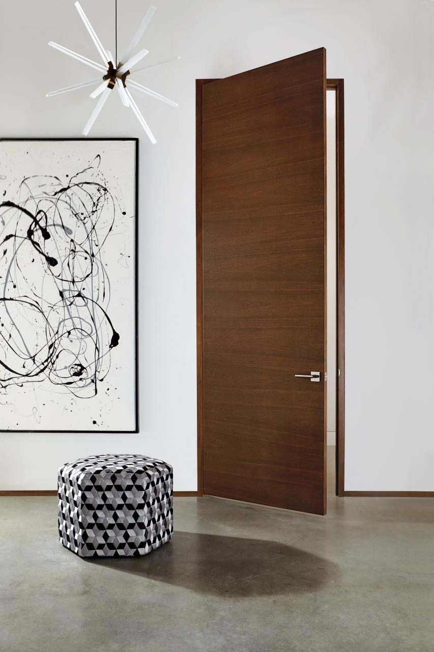 TMF1000 flush door in walnut with Nutmeg stain