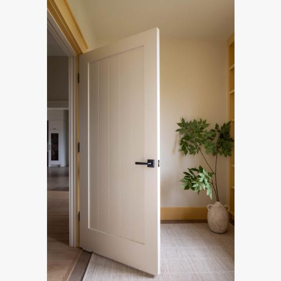 Rustic modern VG1010 in MDF with Square Stick (SS) sticking and Flat (C) panel with standard V-groove profile and plank size.