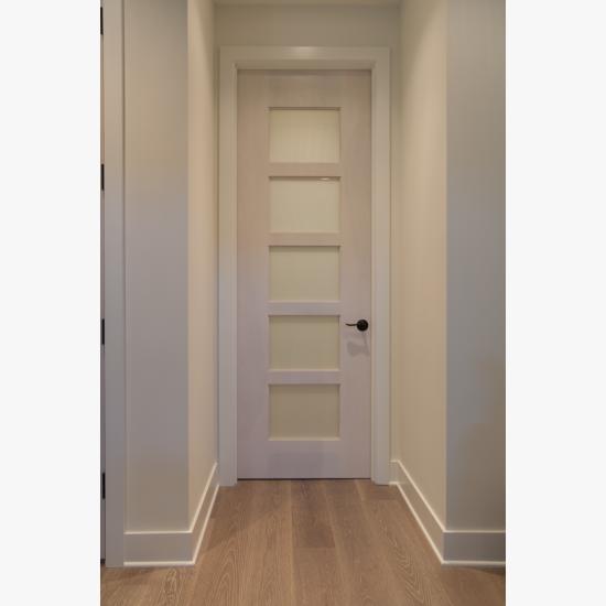 TM5000 in birch with frosted glass. The custom whitewash finish ties in with the pastel color scheme of the home.