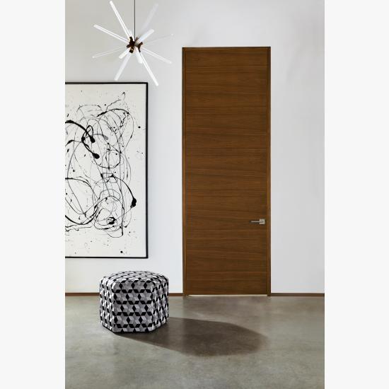 TMF1000 flush door in walnut with Nutmeg stain