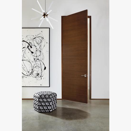 TMF1000 flush door in walnut with Nutmeg stain