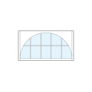 front entry modern transom windows with cross true divided lites creating ten sections and big arch