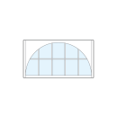 front entry modern transom windows with cross true divided lites creating ten sections and big arch