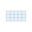 interior transom windows with fifteen equally sized square glass panels