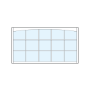 front entry modern transom windows with fifteen square glass panels divided by true divided lites and arch at the top