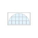 front entry modern transom windows with eighteen square glass panels divided by true divided lites and radius arch