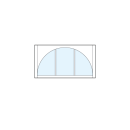 front entry modern transom windows with three vertical true divided lites with radius-top arch