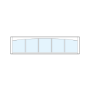 front entry custom transom window with five vertical true divided lites with curved arch-top