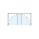 front entry custom transom window with five vertical true divided lites with radius-top arch