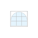 square front entry craftsman style transom windows with true divided lites between nine glass panels and radius arch