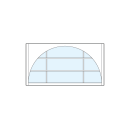 rectangle front entry craftsman style transom windows with true divided lites between nine glass panels and radius arch