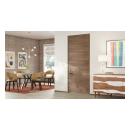 TMF1000 modern flush wood door in walnut with White Haze stain.