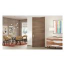 TMF1000 modern flush wood door in walnut with White Haze stain.
