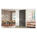 TMF1000 modern flush wood door in walnut with Slate stain.