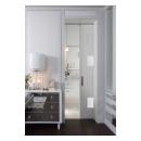 TM9420 barn door in MDF with Tuxedo glass inserts.