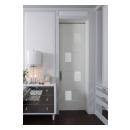 TM9420 barn door in MDF with Tuxedo glass inserts.