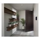 TMF1000 flush door in walnut with Ebony stain.
