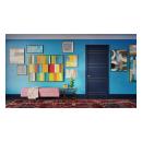 tmir4200 modern flush door with brass metal inlays set in a maximalist style space.