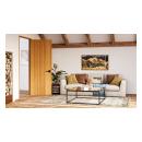 TMP1003 wooden plank door set in a rustic living room.